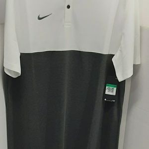 Nike dri Polo 2 button closure Black & white shirt